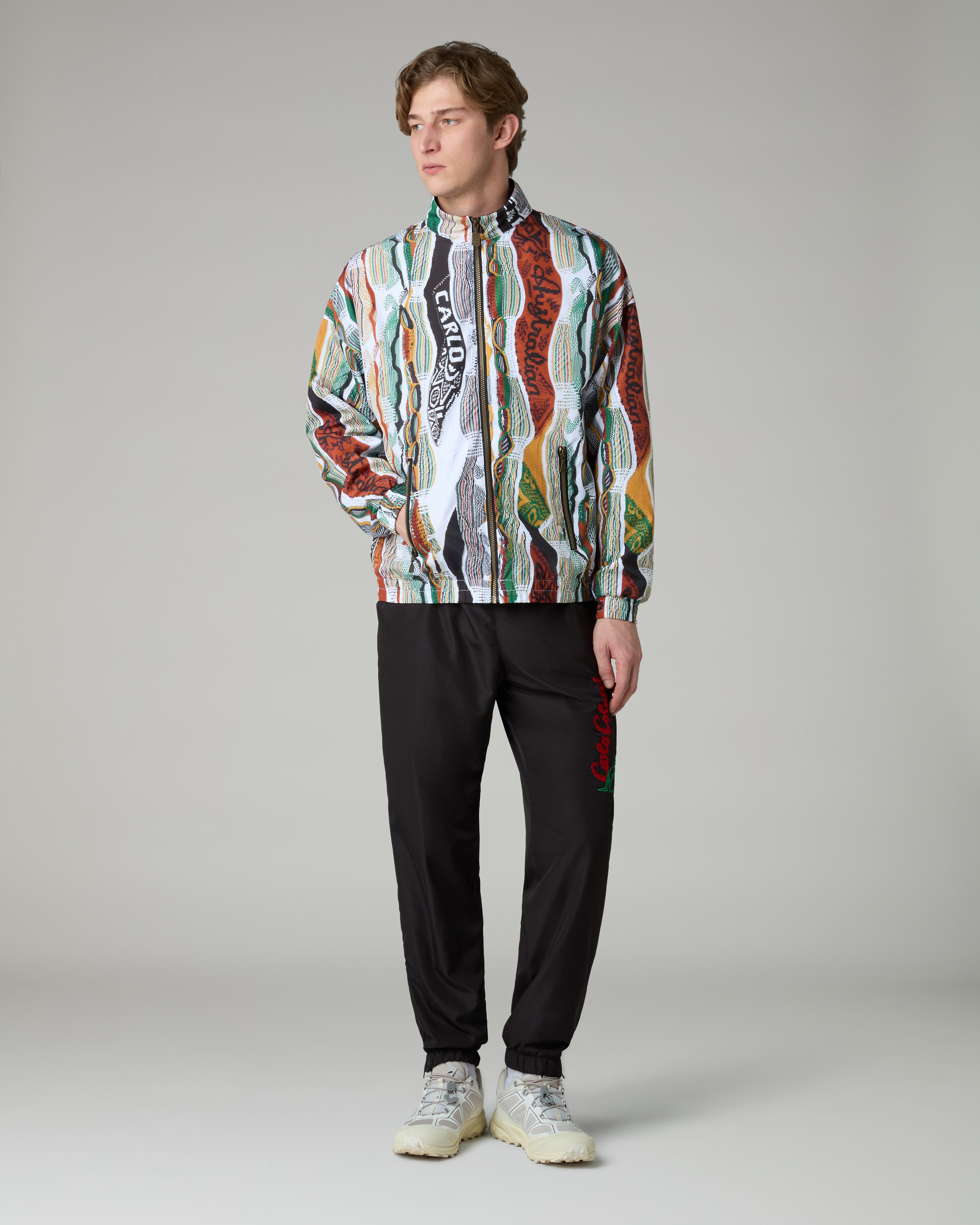 Knit Effect Printed Track Jacket
