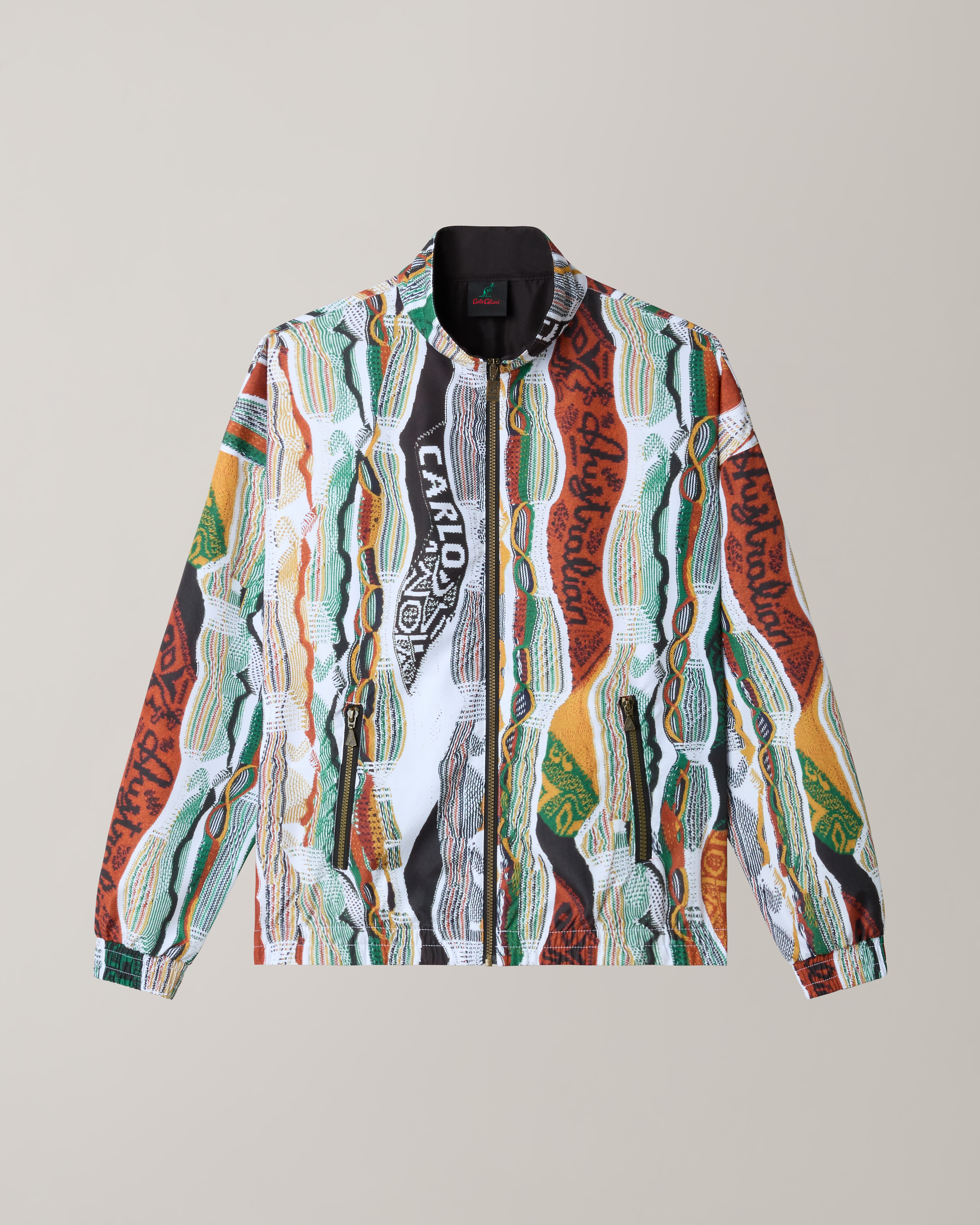 Knit Effect Printed Track Jacket