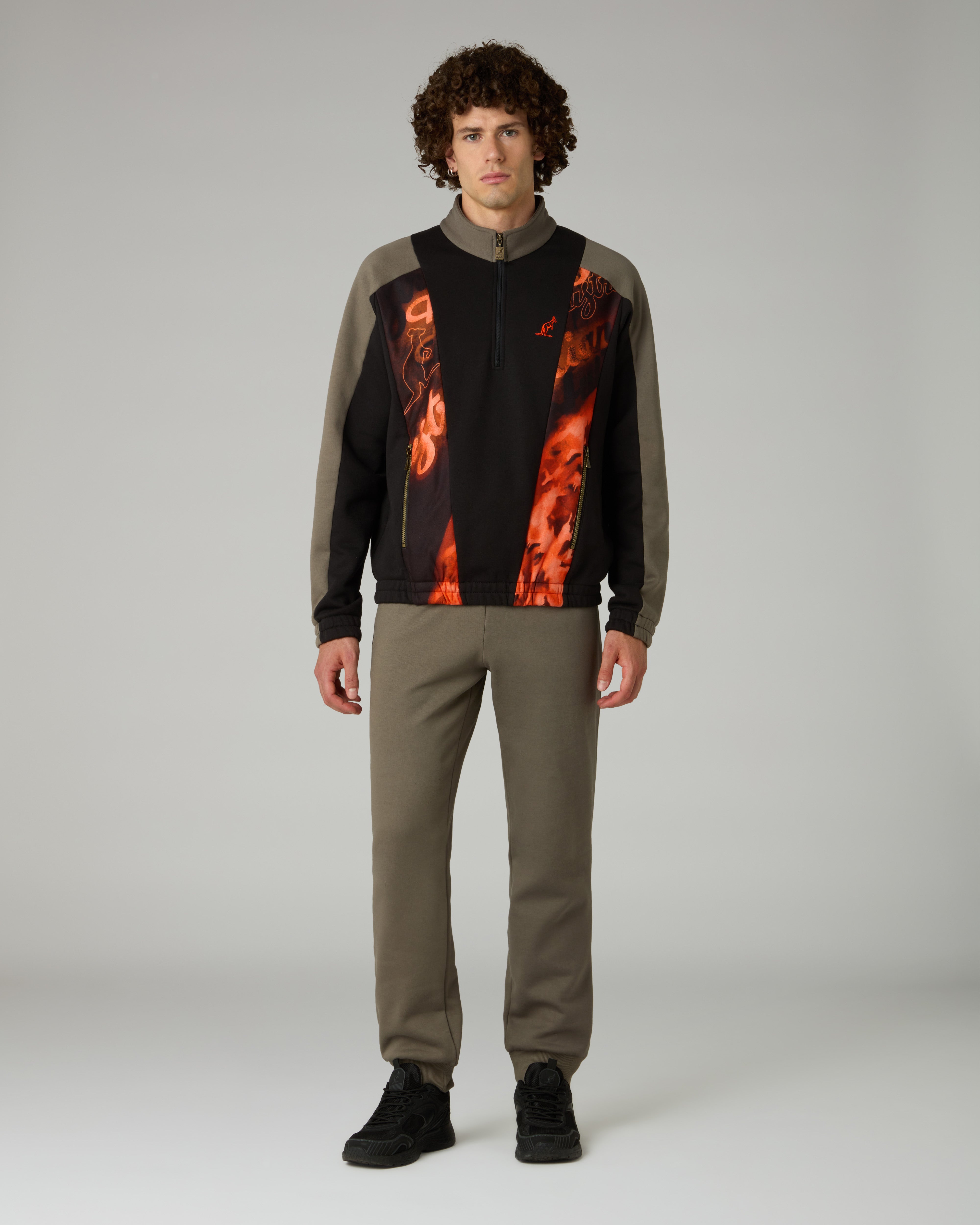 Rust Half-zip Crewneck