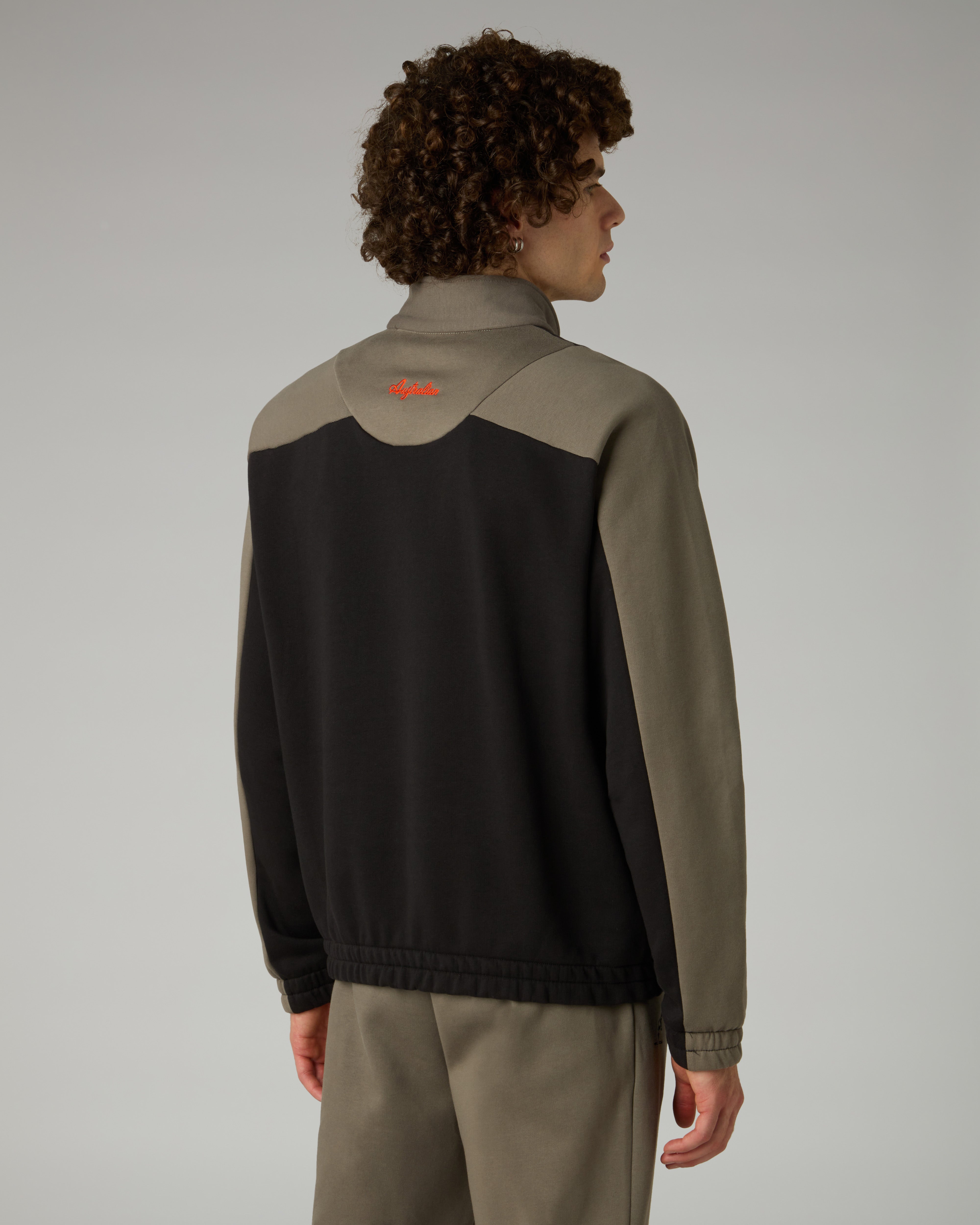 Rust Half-zip Crewneck