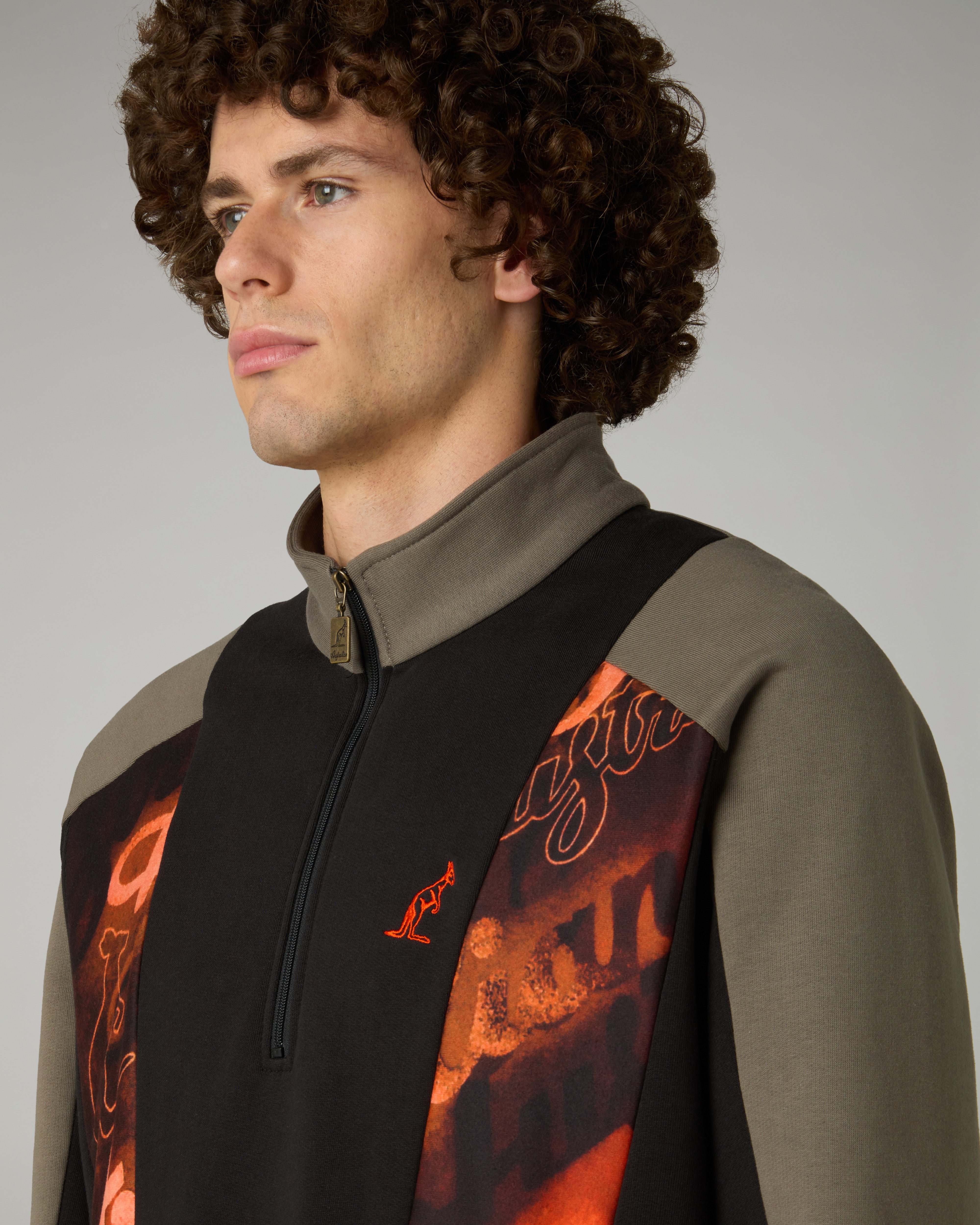 Rust Half-zip Crewneck