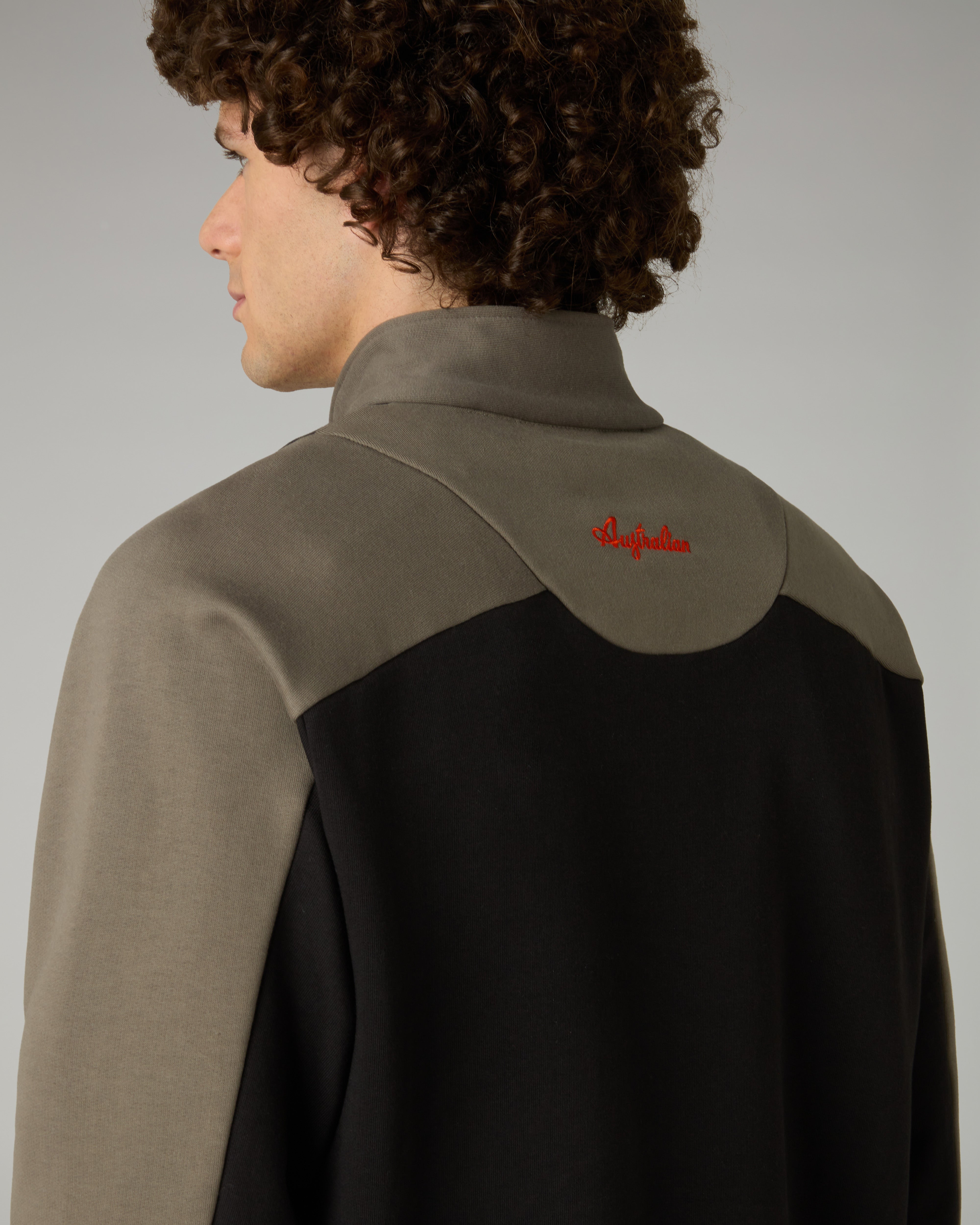 Rust Half-zip Crewneck