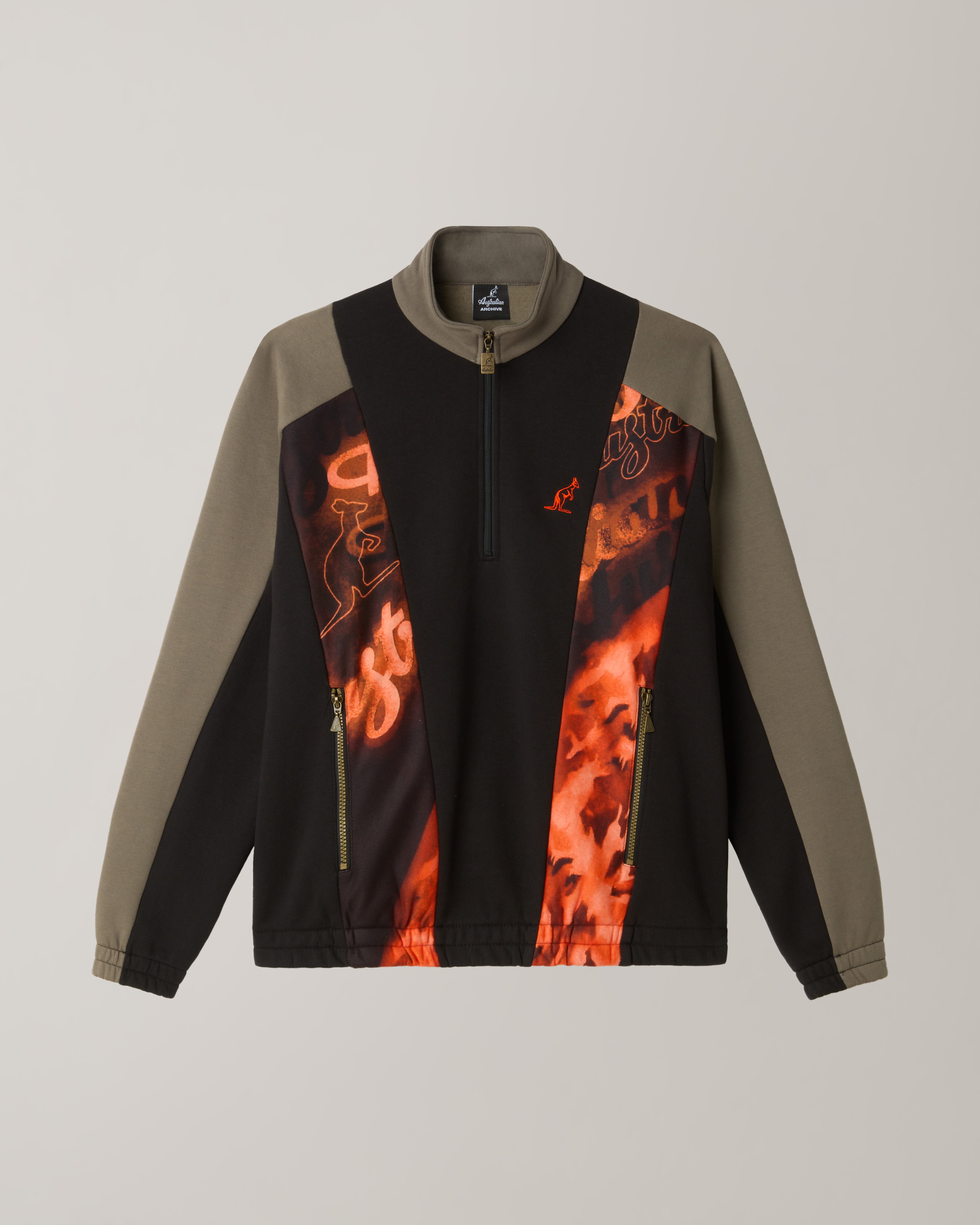 Rust Half-zip Crewneck