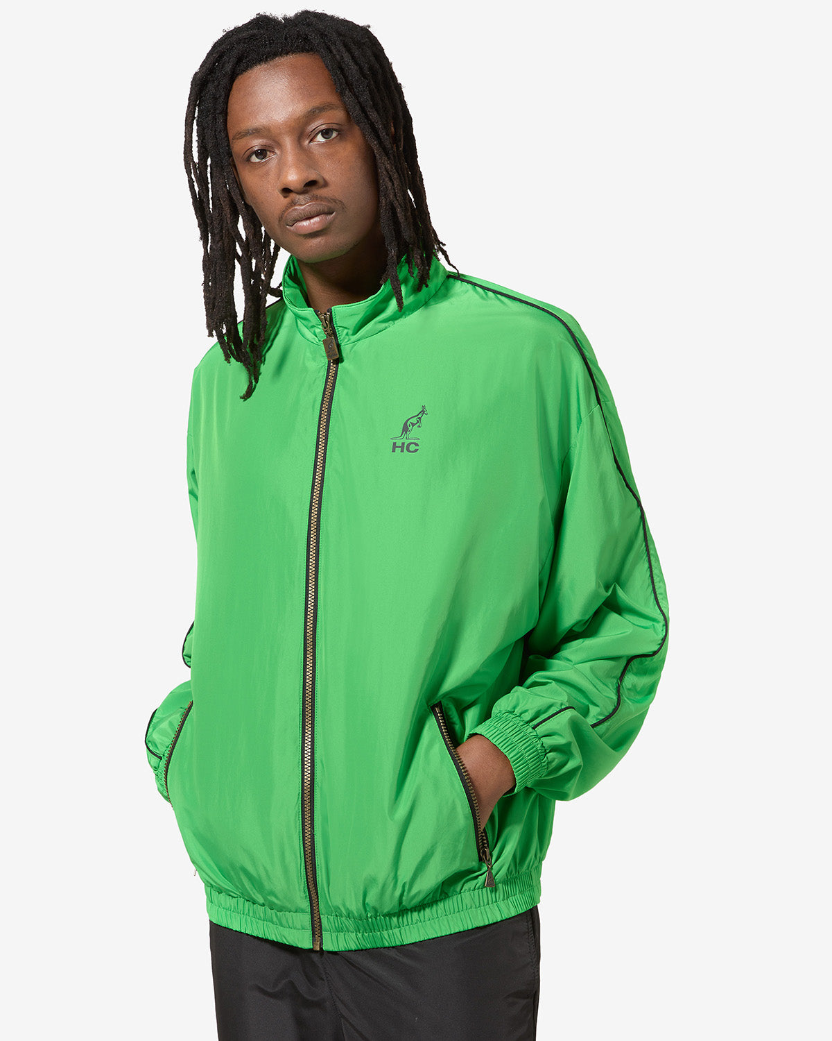 Green kappa best sale track jacket