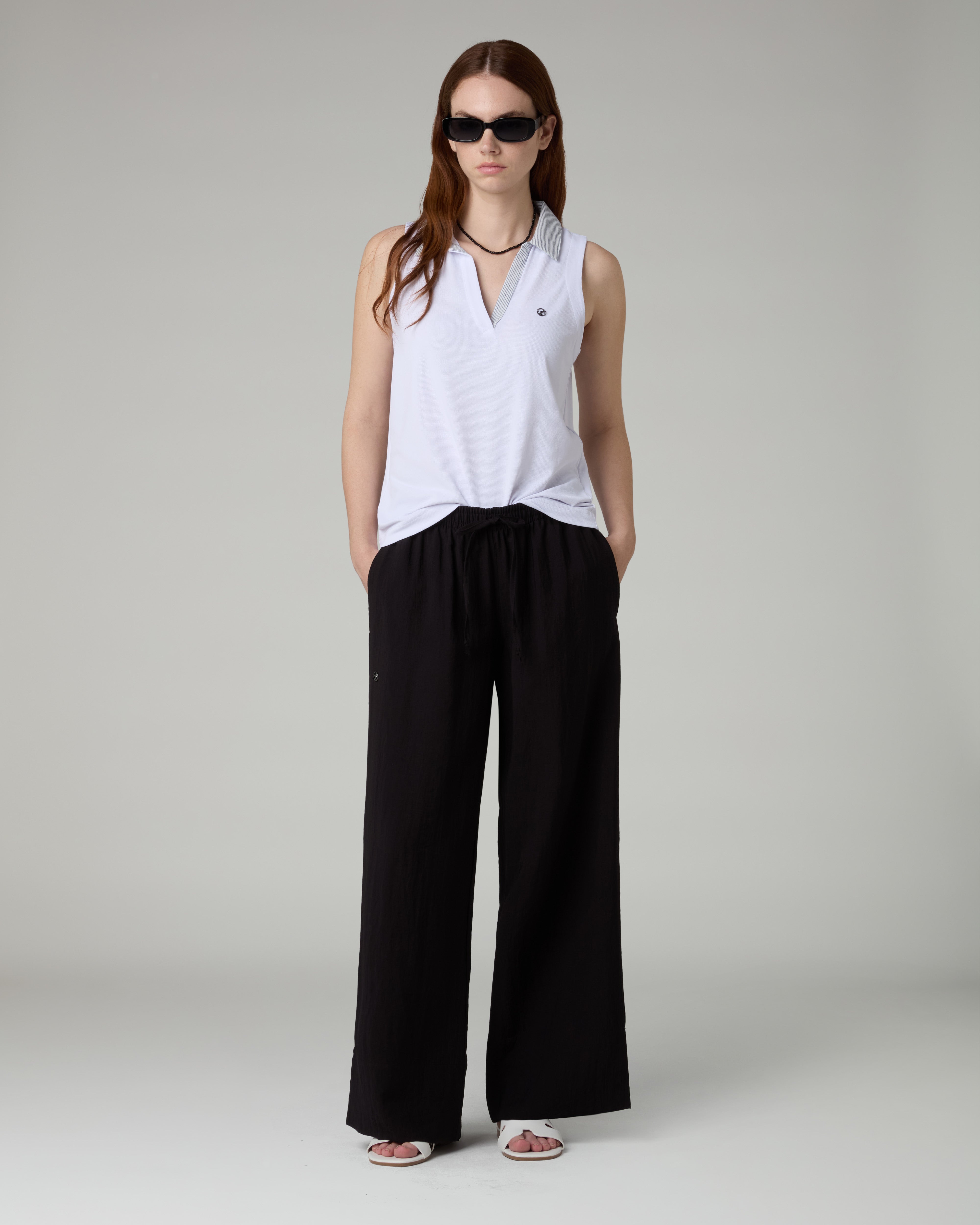 Sleeveless Polo Top