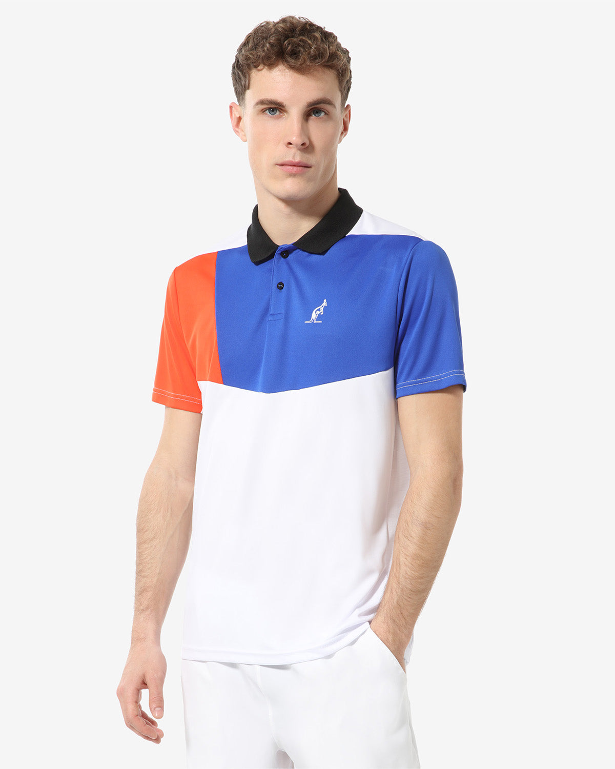 Color block polo shirt best sale