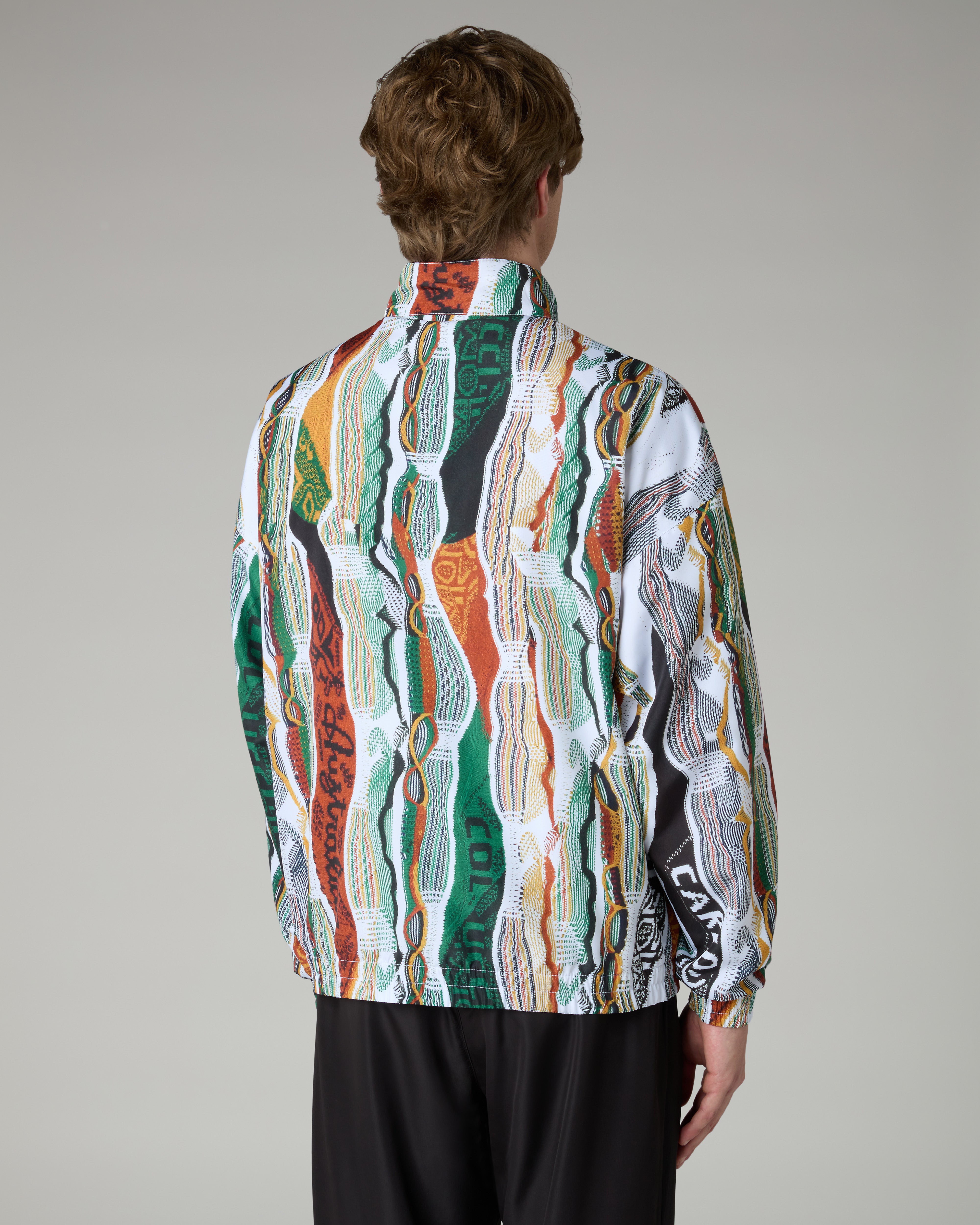 Knit Effect Printed Track Jacket