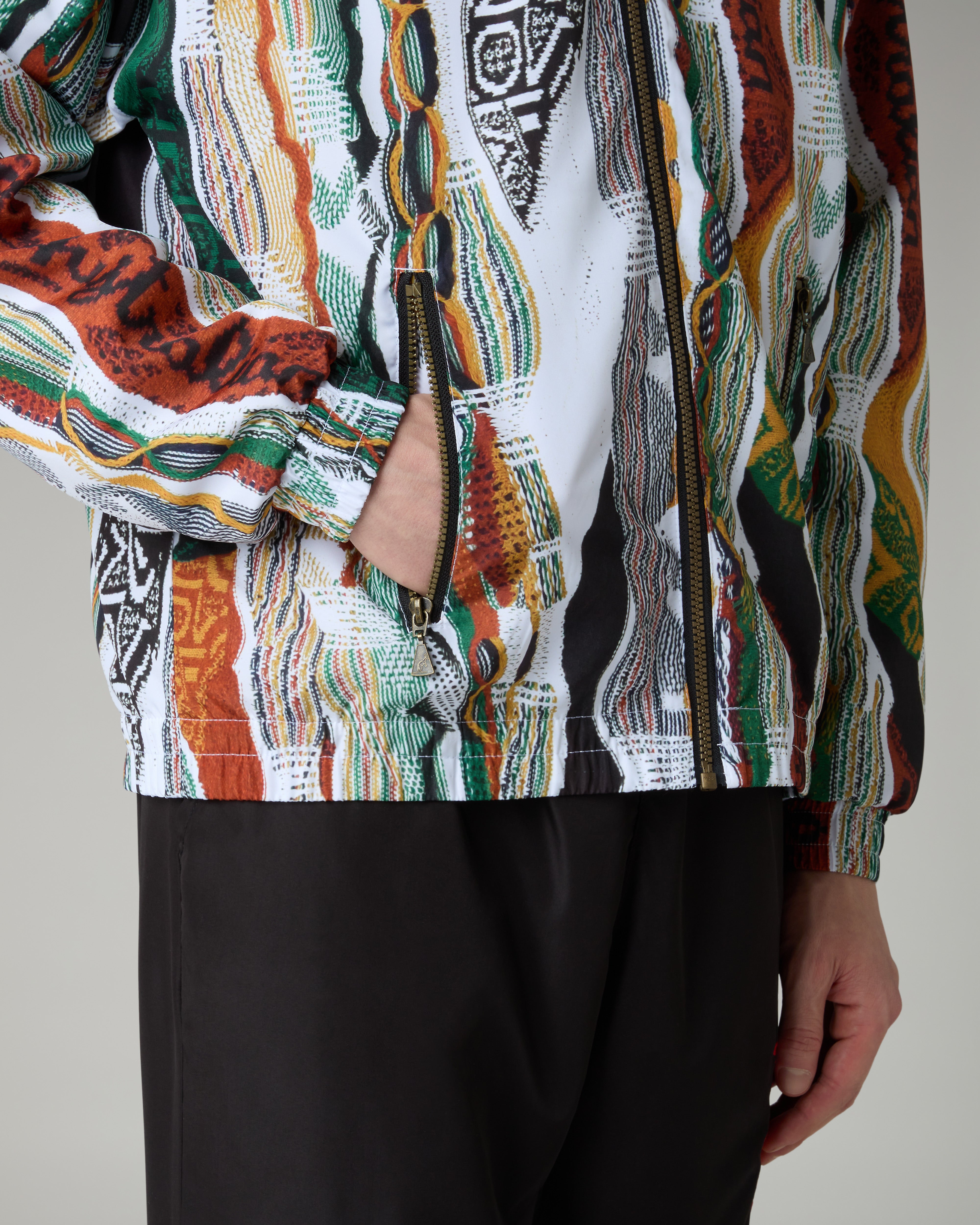 Knit Effect Printed Track Jacket