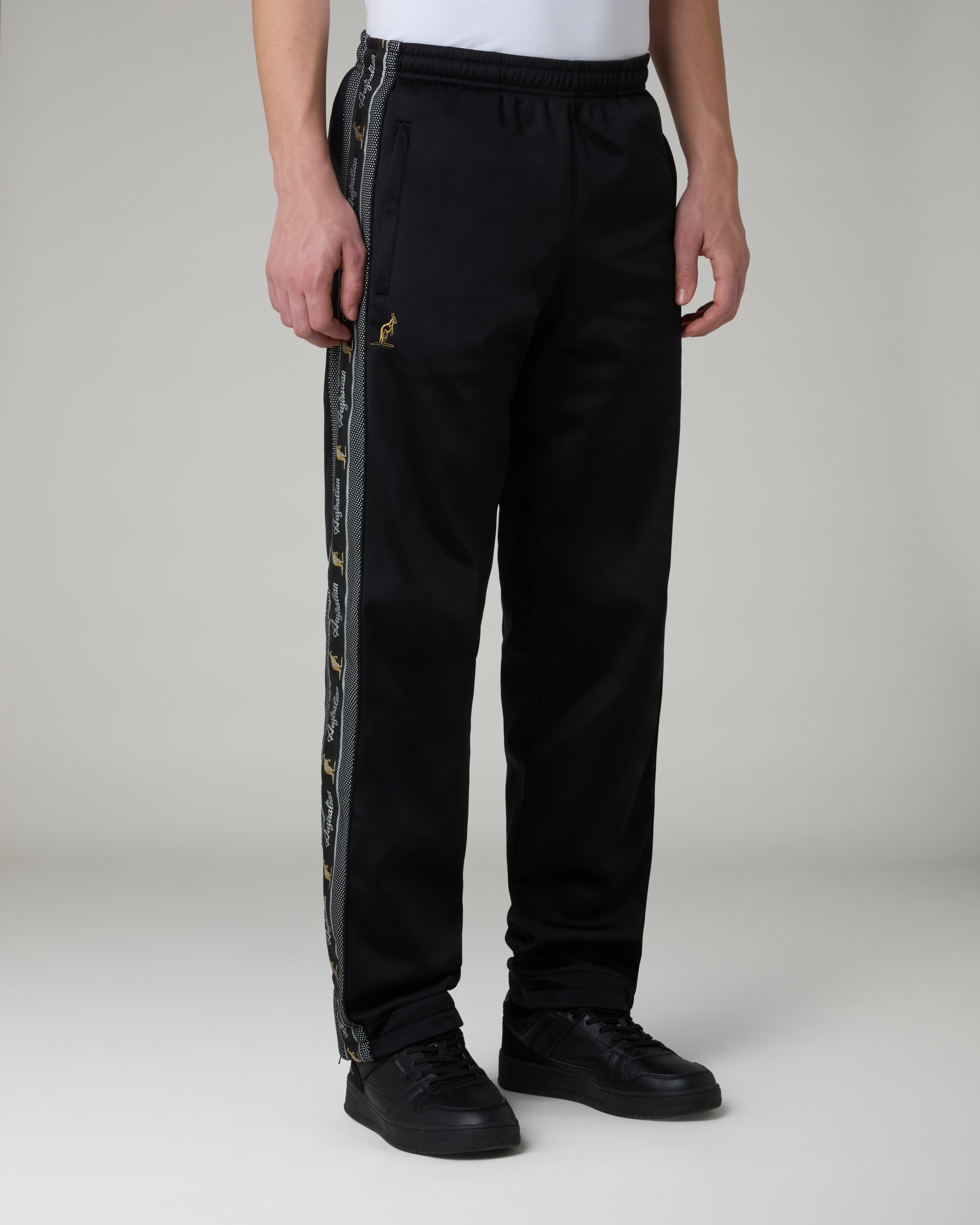 Black Tape Track Pants