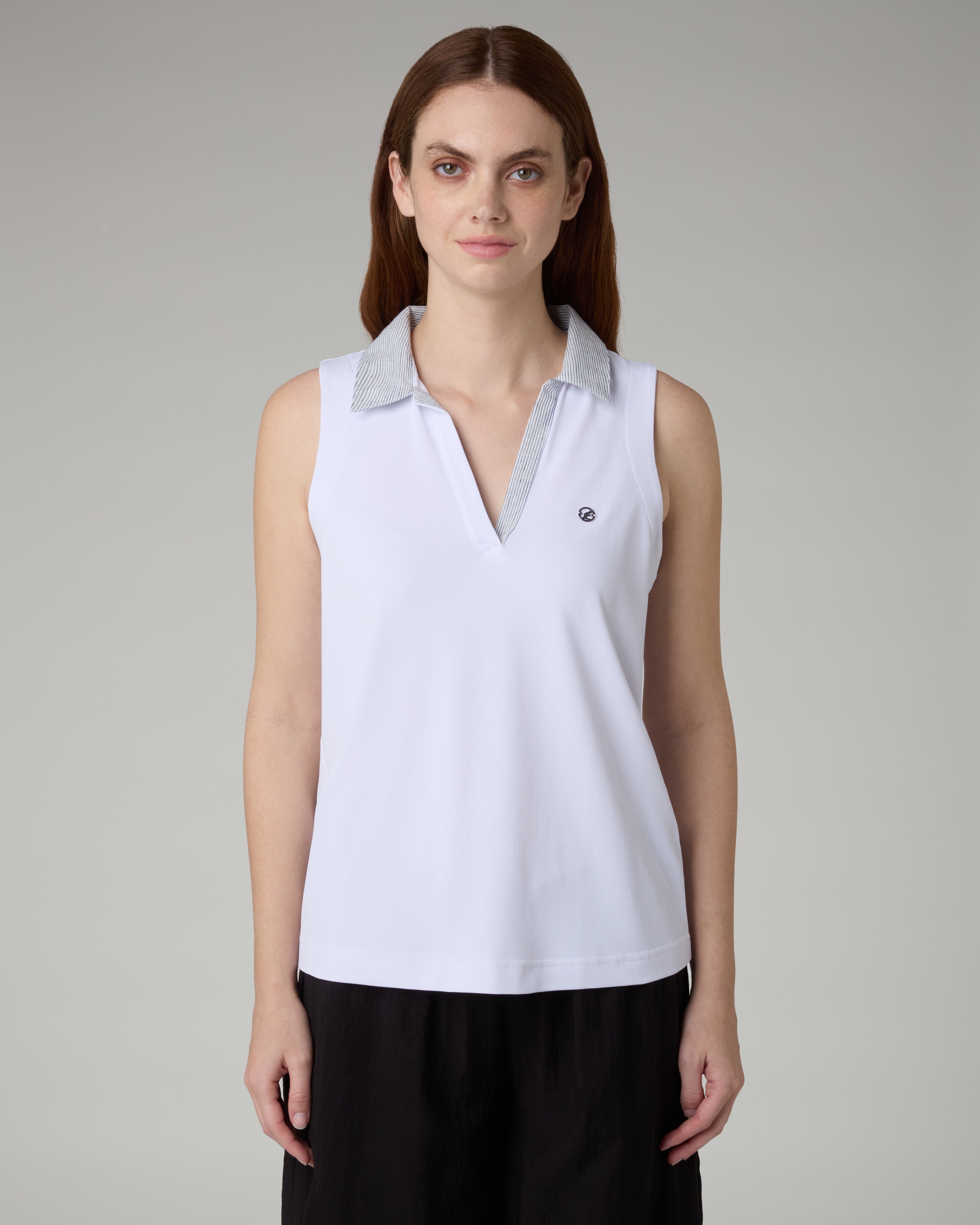 Sleeveless Polo Top