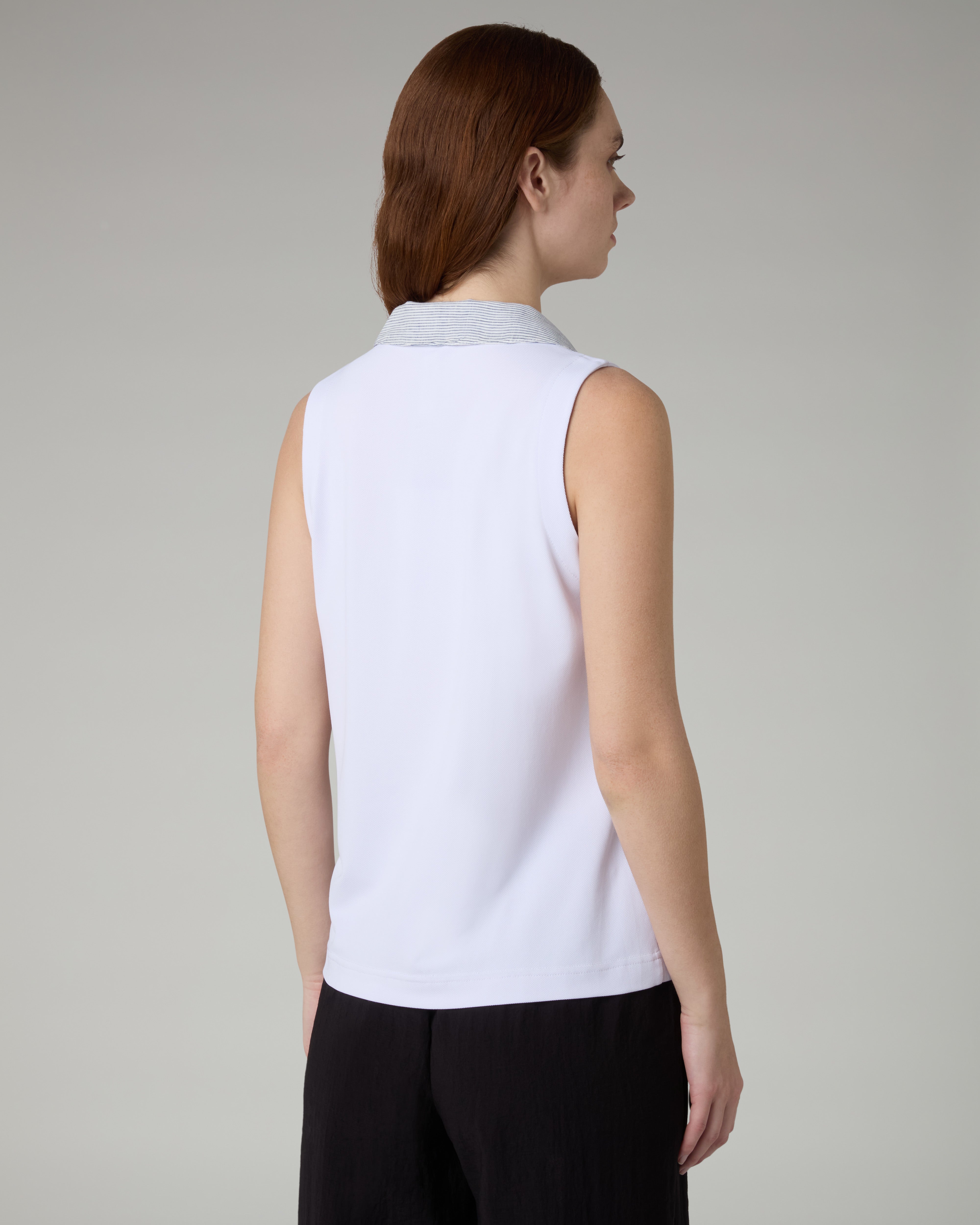 Sleeveless Polo Top