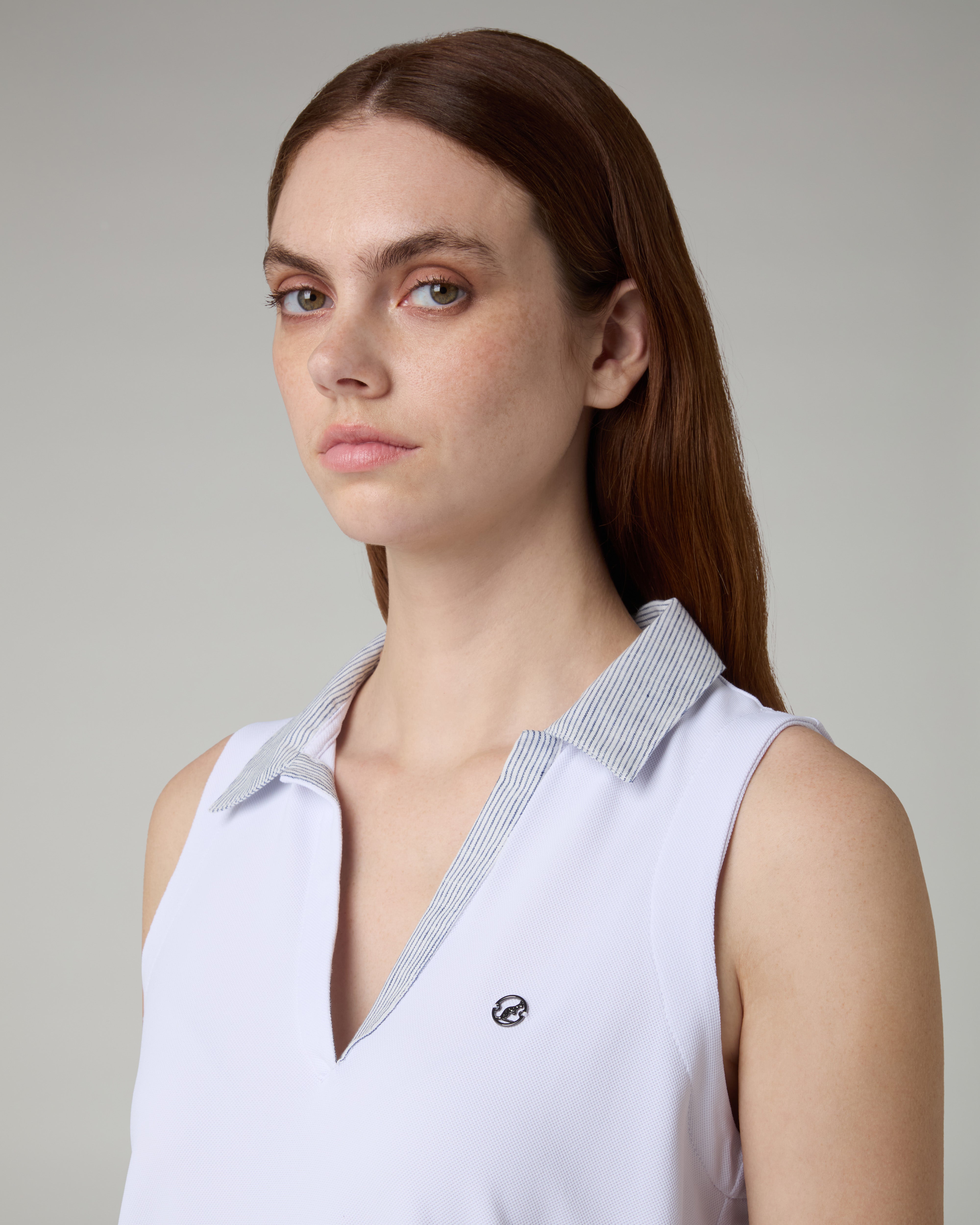Sleeveless Polo Top