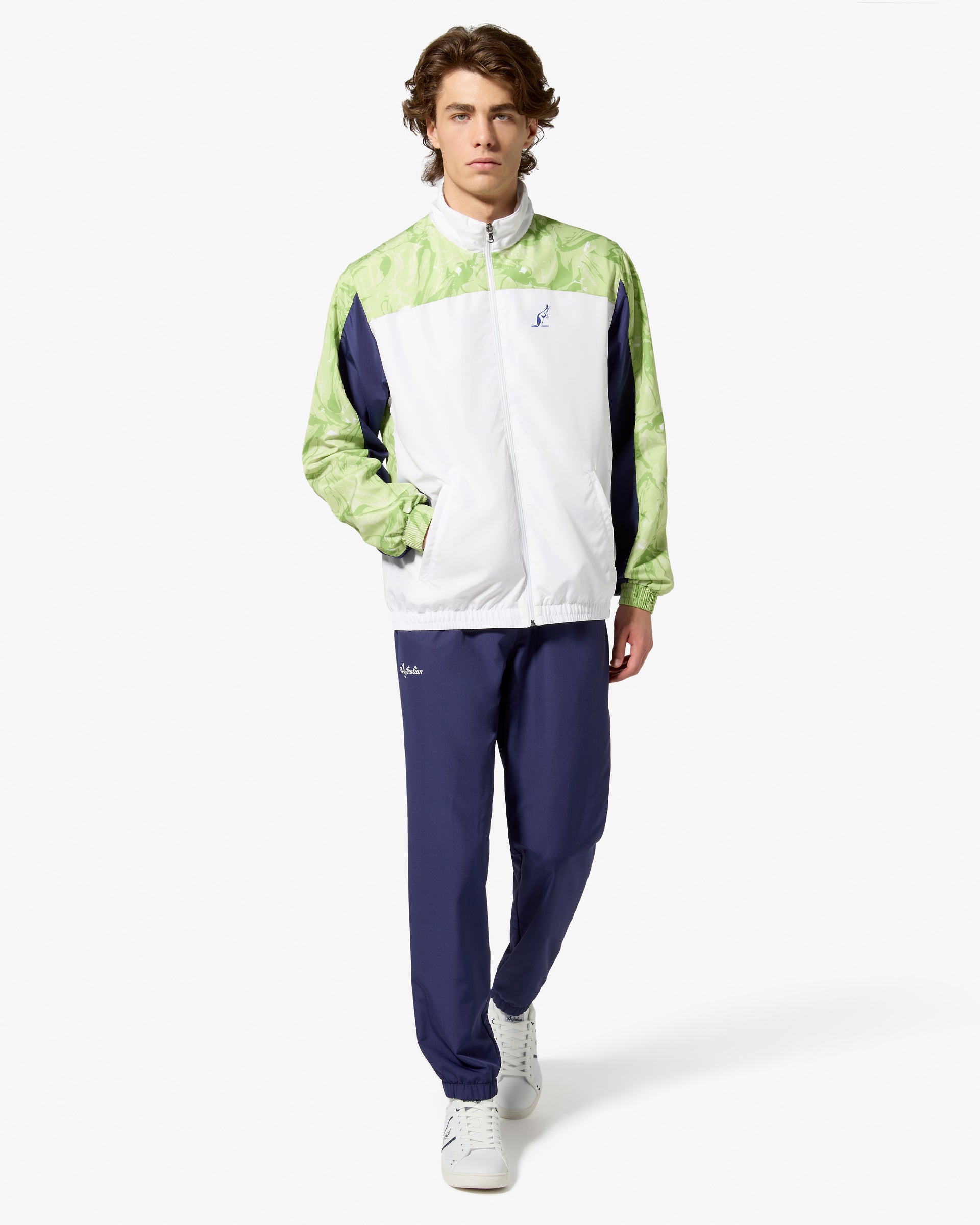 Court Essential Shiv Naresh White Tracksuit Polyester Multicolor